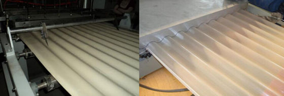 Un buen precio. Máquina plástica de la protuberancia del tablero ondulado del PVC, cadena de producción plástica con el toldo y garaje en línea