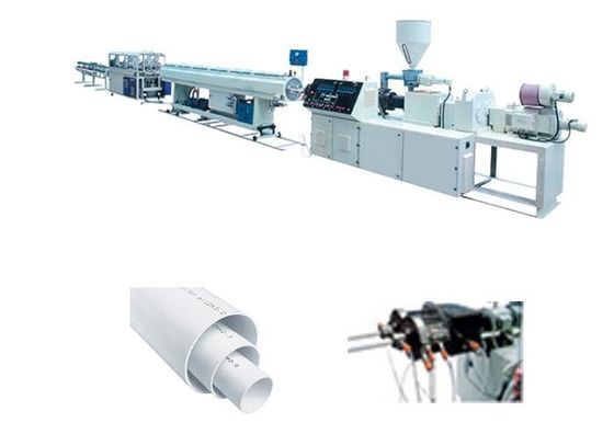 Línea de producción automática de tuberías de agua de PVC con extrusora de tornillos gemelos